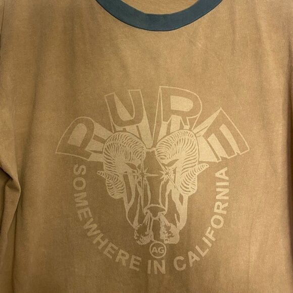 AG Adriano Goldschmied T-Shirt M Ram Graphic Crew Ringer Tee Grunge Skater NEW - Picture 6 of 11